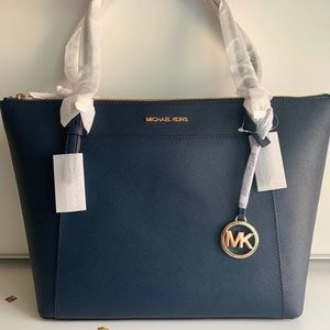 Michael Kors Ciara navy blue tote